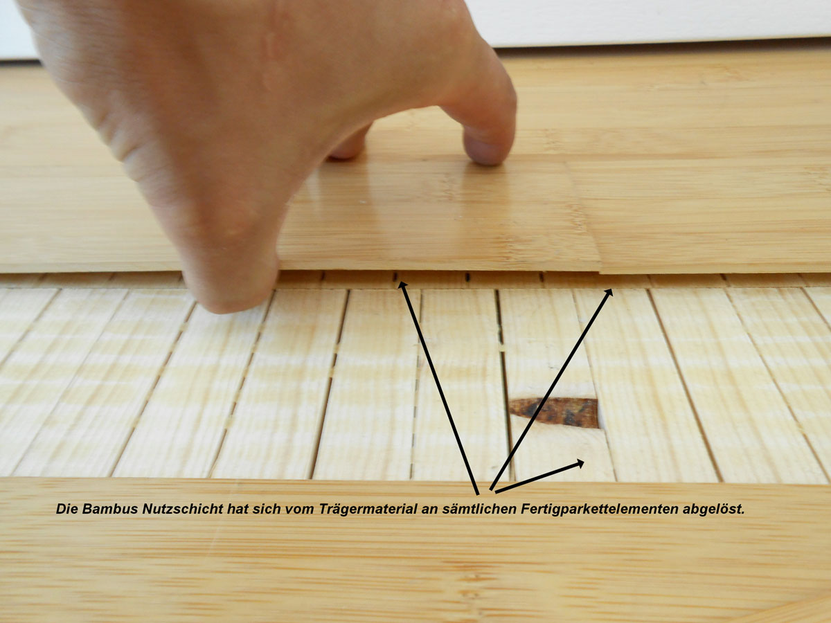 Ablösung Parkett
